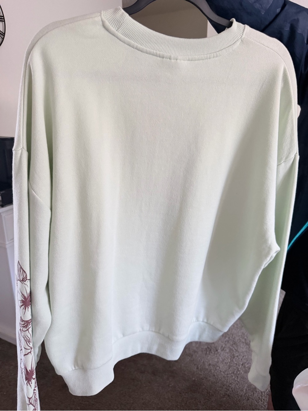Women Crewneck Sweatshirt with Snoopy Surf Graphic - Light Mint - Picture 4 of 6